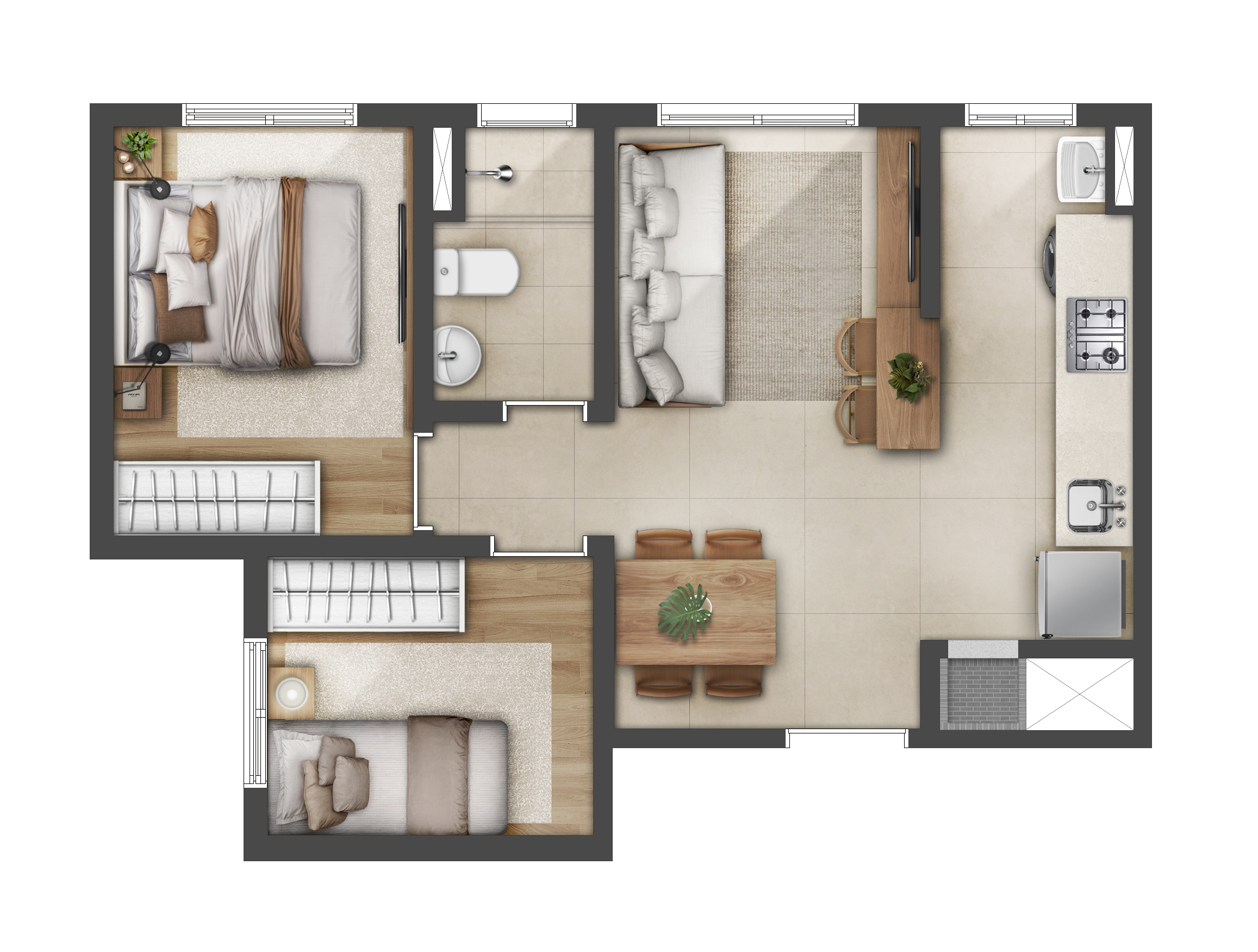 Planta 1 — Open Bosque — Passo D´Areia